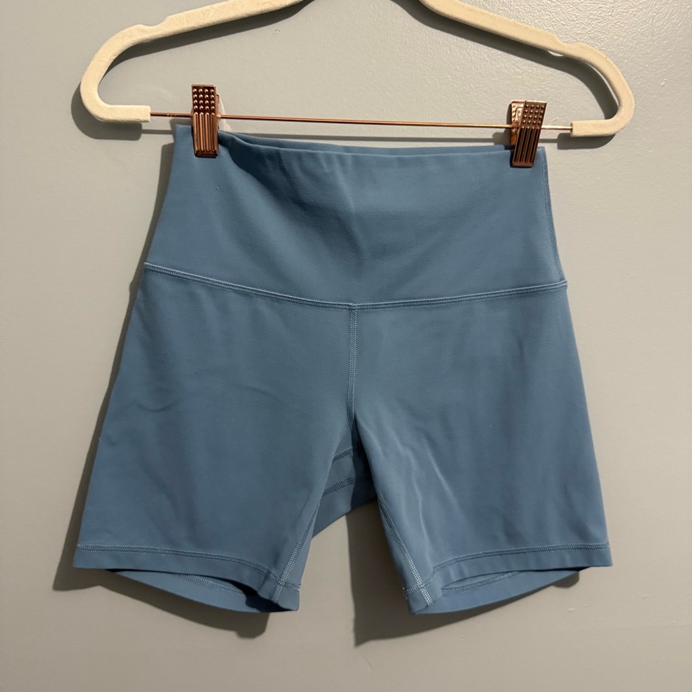 lululemon athletica align High-Rise Bike Shorts in Dusty Blue